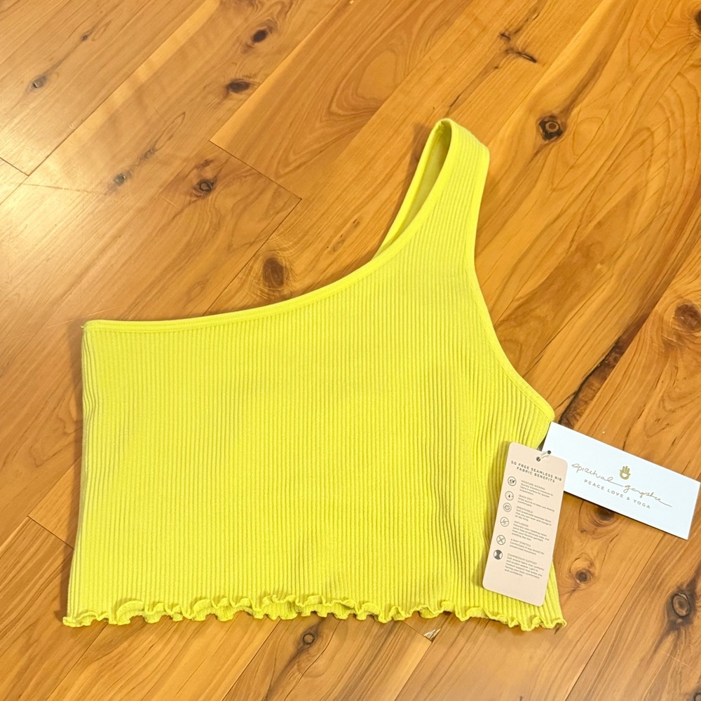 NEW☀️Spiritual Gangster Luna One-Shoulder Crop Top M/L $58 - Picture 6 of 10